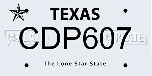 CDP607 Texas License Plate