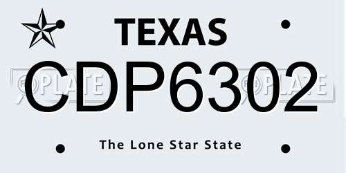 CDP6302 Texas License Plate
