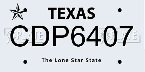 CDP6407 Texas License Plate