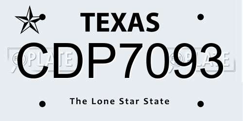 CDP7093 Texas License Plate