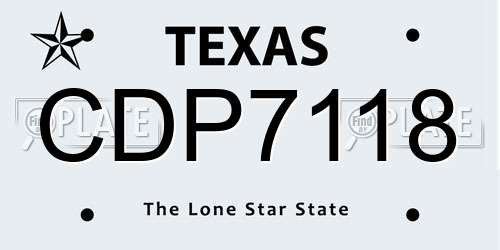 CDP7118 Texas License Plate
