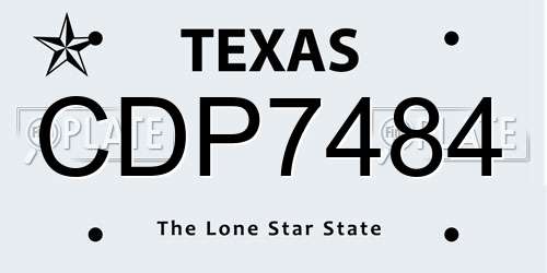 CDP7484 Texas License Plate