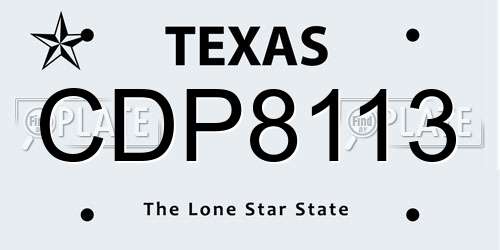 CDP8113 Texas License Plate