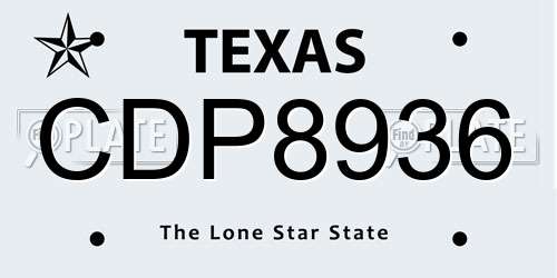 CDP8936 Texas License Plate