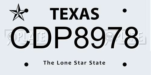 CDP8978 Texas License Plate