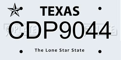 CDP9044 Texas License Plate