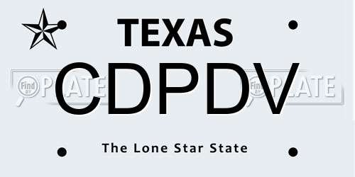 CDPDV Texas License Plate