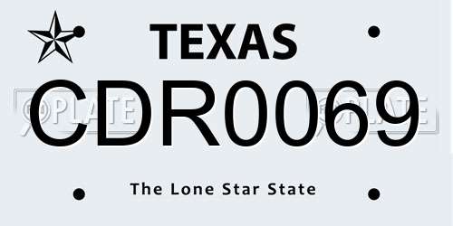 CDR0069 Texas License Plate