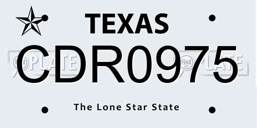 CDR0975 Texas License Plate