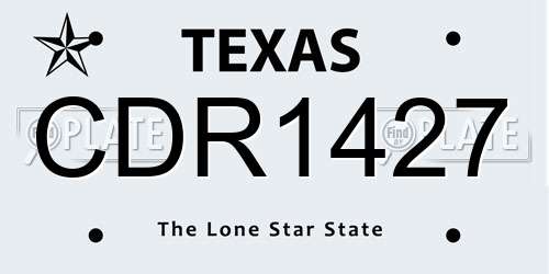 CDR1427 Texas License Plate