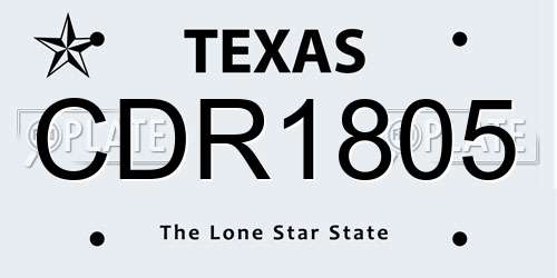 CDR1805 Texas License Plate