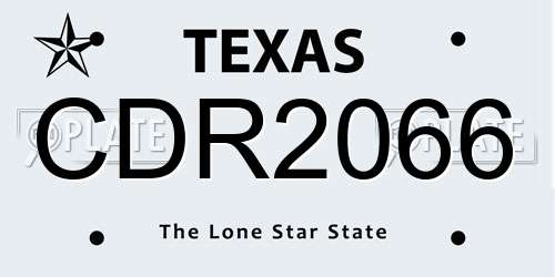 CDR2066 Texas License Plate