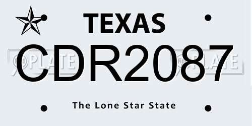CDR2087 Texas License Plate