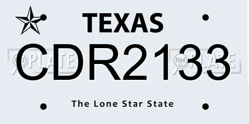 CDR2133 Texas License Plate