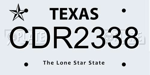 CDR2338 Texas License Plate