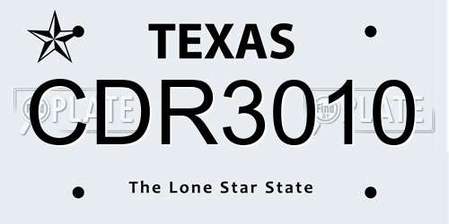 CDR3010 Texas License Plate