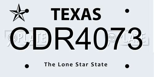 CDR4073 Texas License Plate