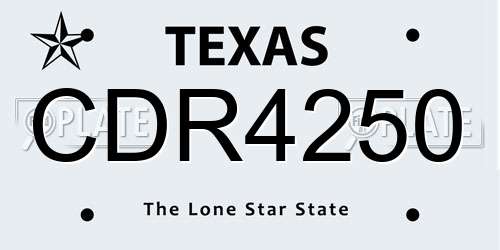 CDR4250 Texas License Plate