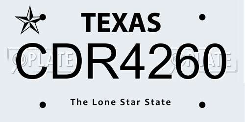 CDR4260 Texas License Plate