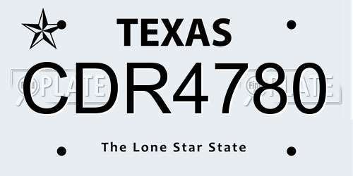 CDR4780 Texas License Plate