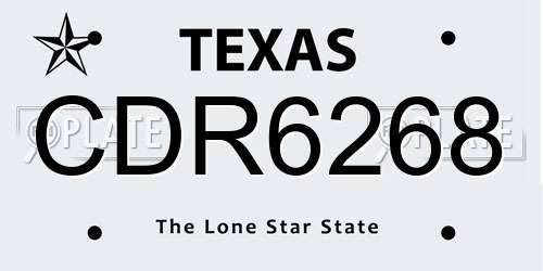 CDR6268 Texas License Plate