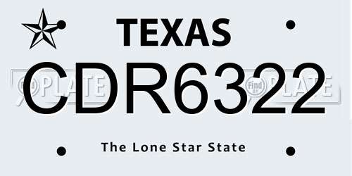 CDR6322 Texas License Plate