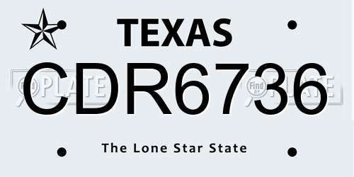 CDR6736 Texas License Plate
