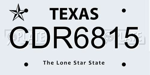 CDR6815 Texas License Plate