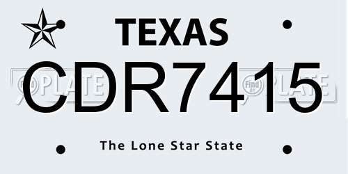 CDR7415 Texas License Plate