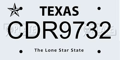 CDR9732 Texas License Plate