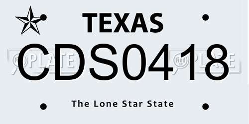 CDS0418 Texas License Plate