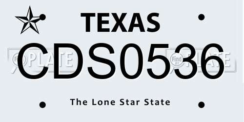 CDS0536 Texas License Plate