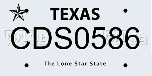 CDS0586 Texas License Plate