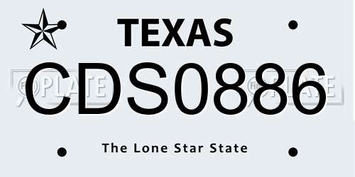 CDS0886 Texas License Plate