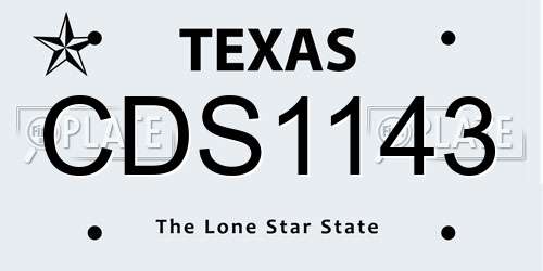 CDS1143 Texas License Plate
