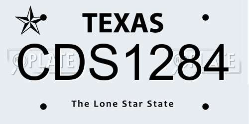 CDS1284 Texas License Plate