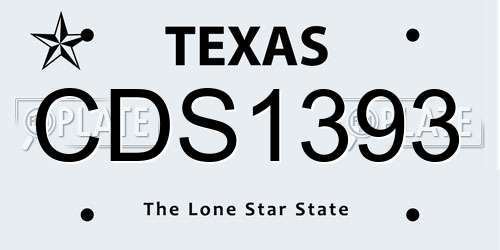 CDS1393 Texas License Plate