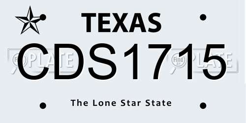 CDS1715 Texas License Plate