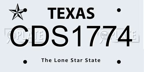 CDS1774 Texas License Plate