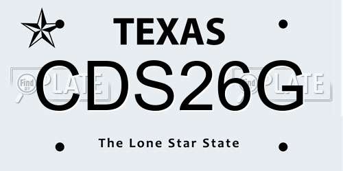 CDS26G Texas License Plate