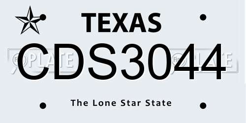 CDS3044 Texas License Plate