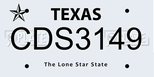 CDS3149 Texas License Plate