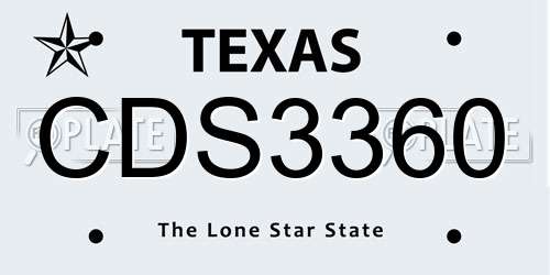 CDS3360 Texas License Plate