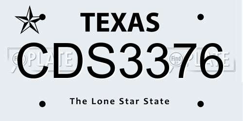 CDS3376 Texas License Plate