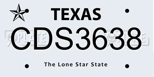 CDS3638 Texas License Plate