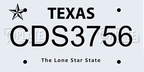 CDS3756 Texas License Plate
