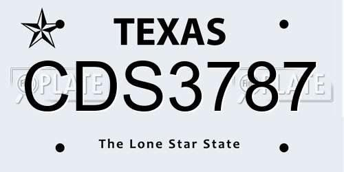 CDS3787 Texas License Plate