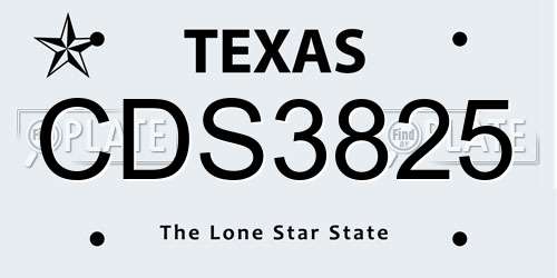 CDS3825 Texas License Plate