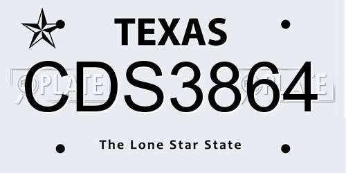 CDS3864 Texas License Plate
