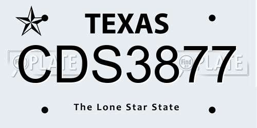 CDS3877 Texas License Plate